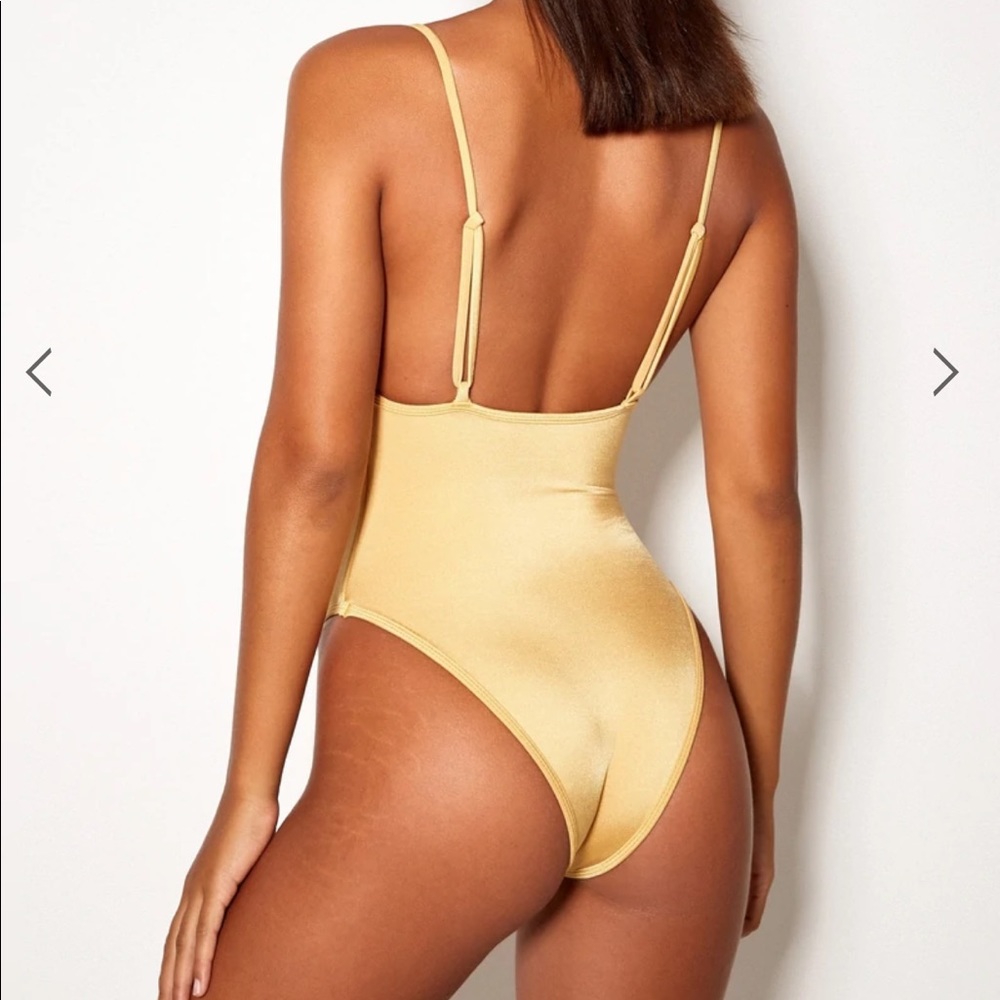 Gooseberry Seaside So Chic One Piece Sweet Sunrise, golden yellow in color.